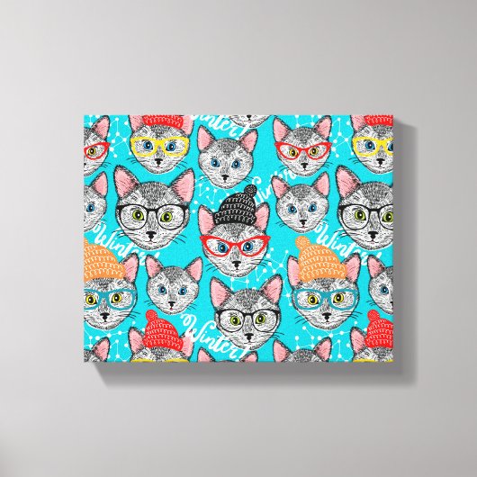 Katze im Hut Leinwanddruck (Vorderseite)