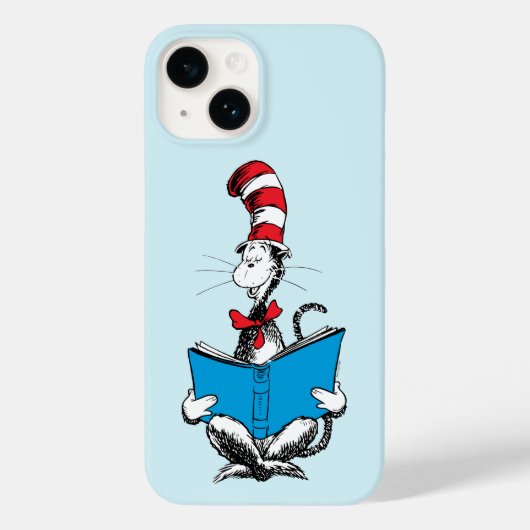 Katze im Hut liest Case-Mate iPhone Hülle (Rückseite)
