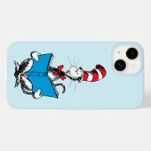 Katze im Hut liest Case-Mate iPhone Hülle (Rückseite (Horizontal))