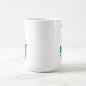 Katze im Hut liest Kaffeetasse (Mittel)