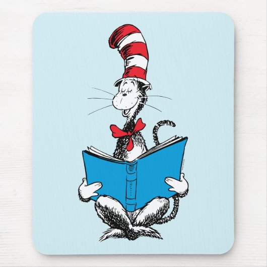 Katze im Hut liest Mousepad (Vorne)