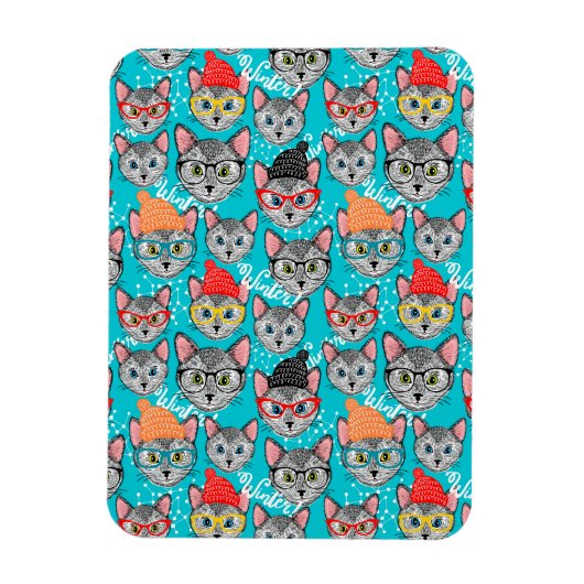 Katze im Hut Magnet (Vertikal)