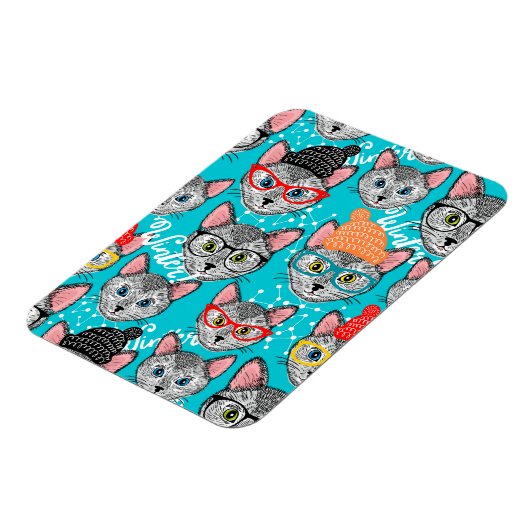 Katze im Hut Magnet (Linke Seite)