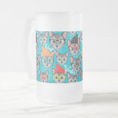 Katze im Hut Mattglas Bierglas (Vorderseite Links)