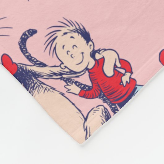 Katze im Hut | mit Kindermuster Fleecedecke (Ecke)