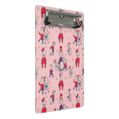 Katze im Hut | mit Kindermuster Mini Klemmbrett (Schrägansicht)