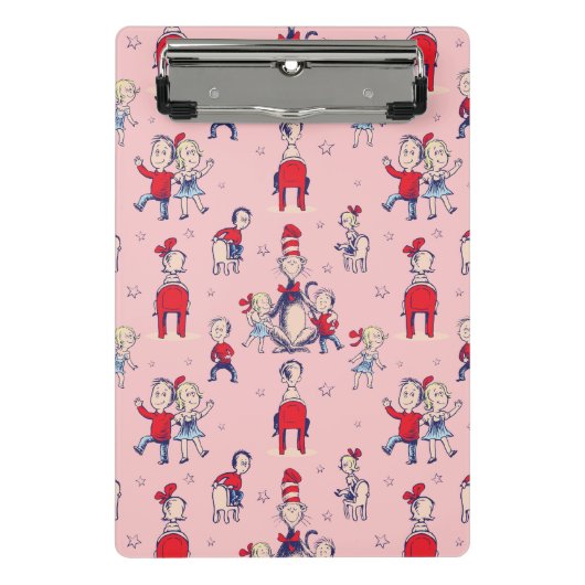 Katze im Hut | mit Kindermuster Mini Klemmbrett (Vorderseite)