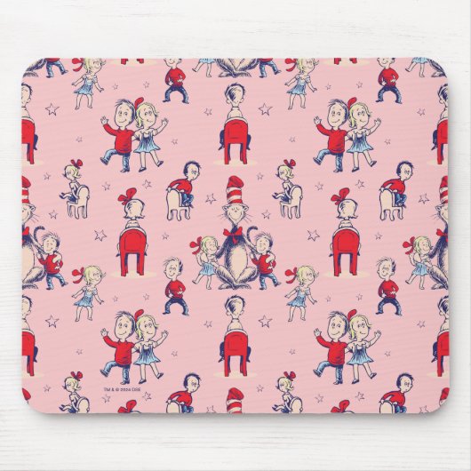 Katze im Hut | mit Kindermuster Mousepad (Vorne)