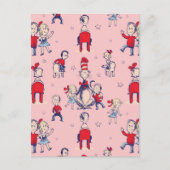 Katze im Hut | mit Kindermuster Postkarte (Vorderseite)