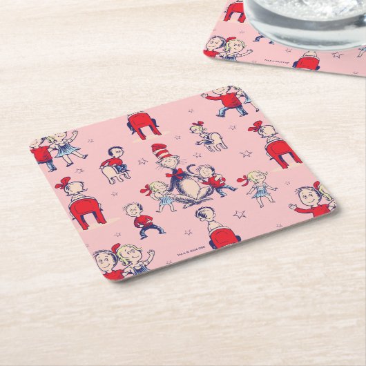 Katze im Hut | mit Kindermuster Rechteckiger Pappuntersetzer (angewinkelt)