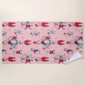 Katze im Hut | mit Kindermuster Strandtuch (Vorderseite)