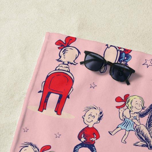 Katze im Hut | mit Kindermuster Strandtuch (Beispiel)