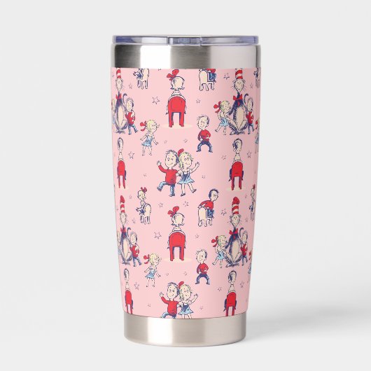 Katze im Hut | mit Kindermuster Thermobecher (Rückseite)