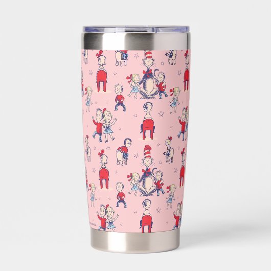 Katze im Hut | mit Kindermuster Thermobecher (Vorderseite)