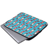 Katze im Hut Muster Laptopschutzhülle (Vorne Knopf)