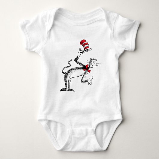 Katze im Hut nimmt einen Bow Baby Strampler (Vorderseite)