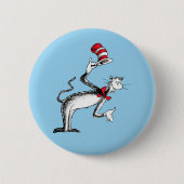 Katze im Hut nimmt einen Bow Button (Vorderseite)