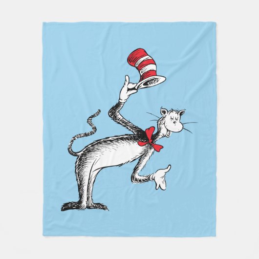 Katze im Hut nimmt einen Bow Fleecedecke (Vorderseite)