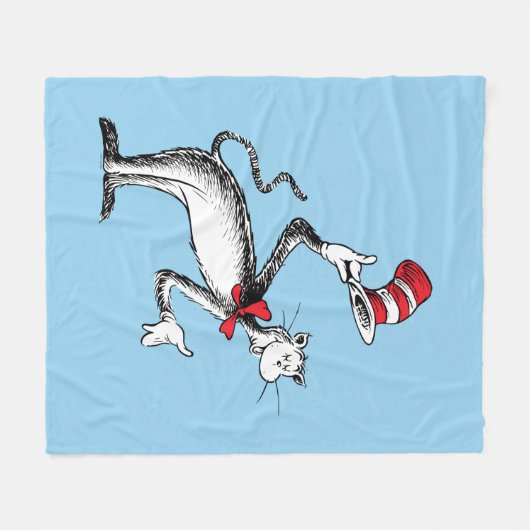 Katze im Hut nimmt einen Bow Fleecedecke (Vorderseite (Horizontal))