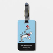 Katze im Hut nimmt einen Bow Gepäckanhänger (Rückseite vertikal)