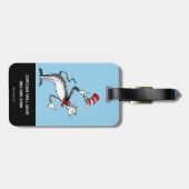 Katze im Hut nimmt einen Bow Gepäckanhänger (Rückseite horizontal)