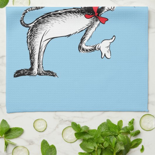 Katze im Hut nimmt einen Bow Geschirrtuch (Gefaltet)