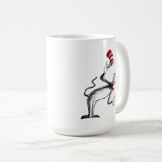 Katze im Hut nimmt einen Bow Kaffeetasse (VorderseiteRechts)