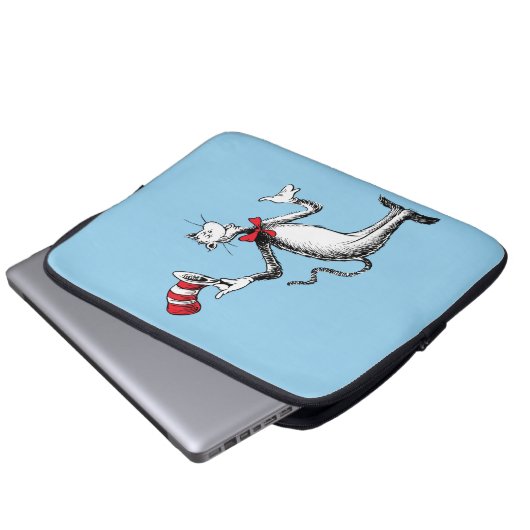 Katze im Hut nimmt einen Bow Laptopschutzhülle (Vorne Knopf)