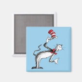 Katze im Hut nimmt einen Bow Magnet (Vorderseite/Rückseite)