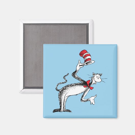 Katze im Hut nimmt einen Bow Magnet (Vorderseite/Rückseite)