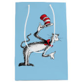 Katze im Hut nimmt einen Bow Mittlere Geschenktüte (Vorderseite)