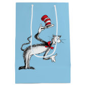 Katze im Hut nimmt einen Bow Mittlere Geschenktüte (Rückseite)