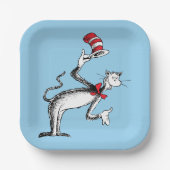 Katze im Hut nimmt einen Bow Pappteller (Vorderseite)