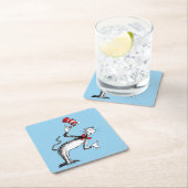 Katze im Hut nimmt einen Bow Rechteckiger Pappuntersetzer (Vor Ort)