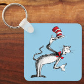 Katze im Hut nimmt einen Bow Schlüsselanhänger (Vorderseite)