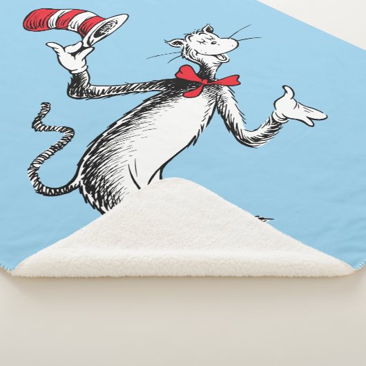 Katze im Hut nimmt einen Bow Sherpadecke (3/4)