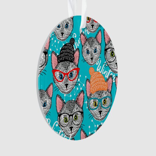 Katze im Hut Ornament (Vorderseite)