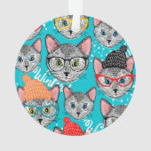 Katze im Hut Ornament (Rückseite)