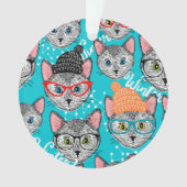 Katze im Hut Ornament (Vorderseite)