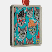 Katze im Hut Ornament Aus Metall (Rechts)