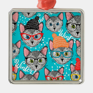 Katze im Hut Ornament Aus Metall