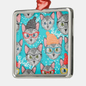 Katze im Hut Ornament Aus Metall (Links)