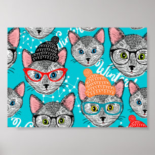 Katze im Hut Poster