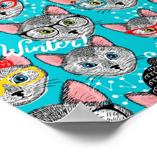 Katze im Hut Poster (Ecke)