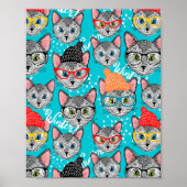 Katze im Hut Poster (Vorne)