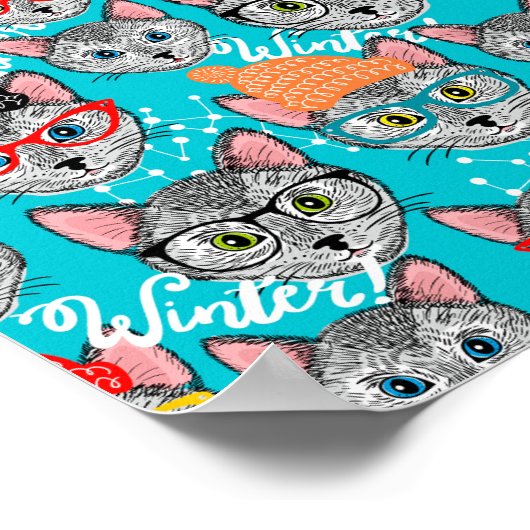 Katze im Hut Poster (Ecke)