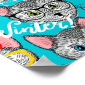 Katze im Hut Poster (Ecke)