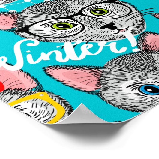 Katze im Hut Poster (Ecke)