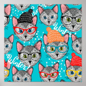 Katze im Hut Poster (Vorne)