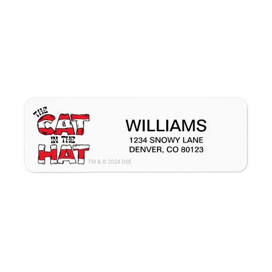 Katze im Hut | Roter und weißer Streifen (Vorne)